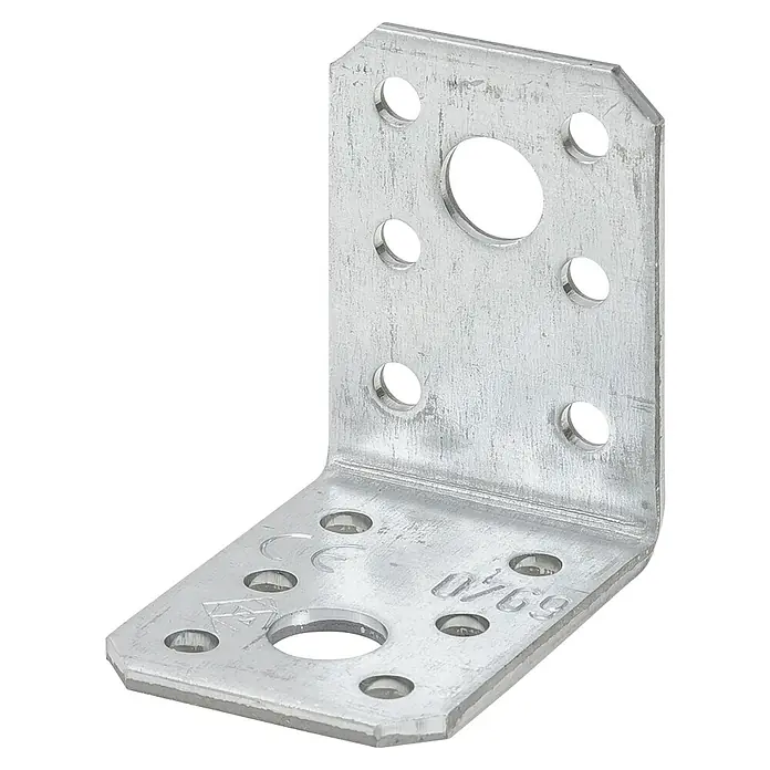 Stabilit Winkelverbinder - 50 x 50 x 35 mm, 1 Stk. - Winkelverbinder aus Metall mit Löchern zur Befestigung. Robustes Metallprodukt für stabile Verbindungen in Bauprojekten.