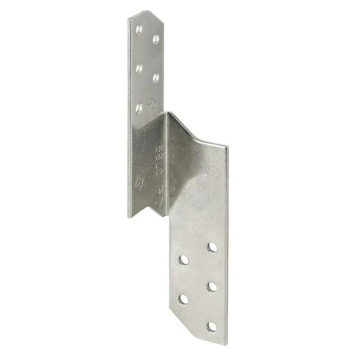 Stabilit Sparrenpfettenanker - Rechts, 10 Löcher, 1 Stk., Edelstahl, 33 x 33 x 170 mm - Metallverbinder für Holzkonstruktionen mit Löchern zur Befestigung. Ideal für stabile und dauerhafte Verbindungen im Bauwesen.