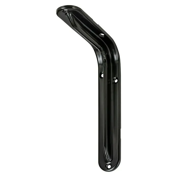 Stabilit Escuadra estándar - 245 x 36 x 165 mm, Carga soportada: 75 kg, Metal, Negro - Soporte de pared negro curvo con orificios de montaje, ideal para fijar objetos a las paredes de forma segura.