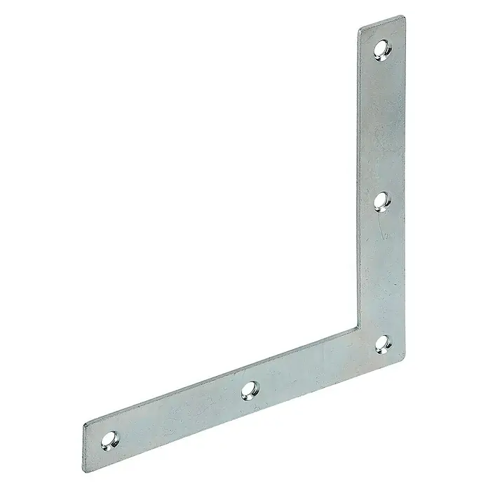 Stabilit Eckwinkel - 200 x 30 x 200 mm, Silber - Winkelverbinder aus Metall mit Löchern zur Befestigung, ideal für Holzkonstruktionen und Möbelreparaturen.