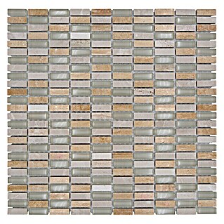 Mosaikfliese Stäbchen Crystal Mix XCM XS33 (31,3 x 31,8 cm, Beige, Glänzend)