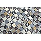 Mosaikfliese Quadrat Crystal Mix XCM M980 (30 x 30 cm, Grau, Glänzend)