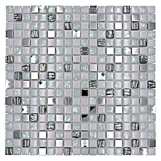 Mosaikfliese Quadrat Crystal Mix XCM M770 (30 x 30 cm, Weiß, Glänzend)