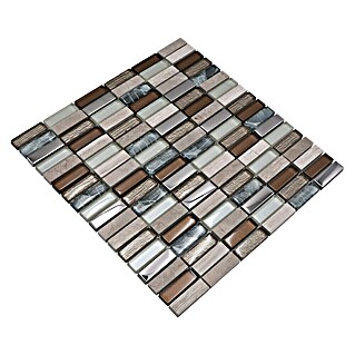 Mozaik pločica Rechteck Crystal Mix XCM SM68 (29,8 x 30,4 cm, Bež-smeđe boje, Sjaj)