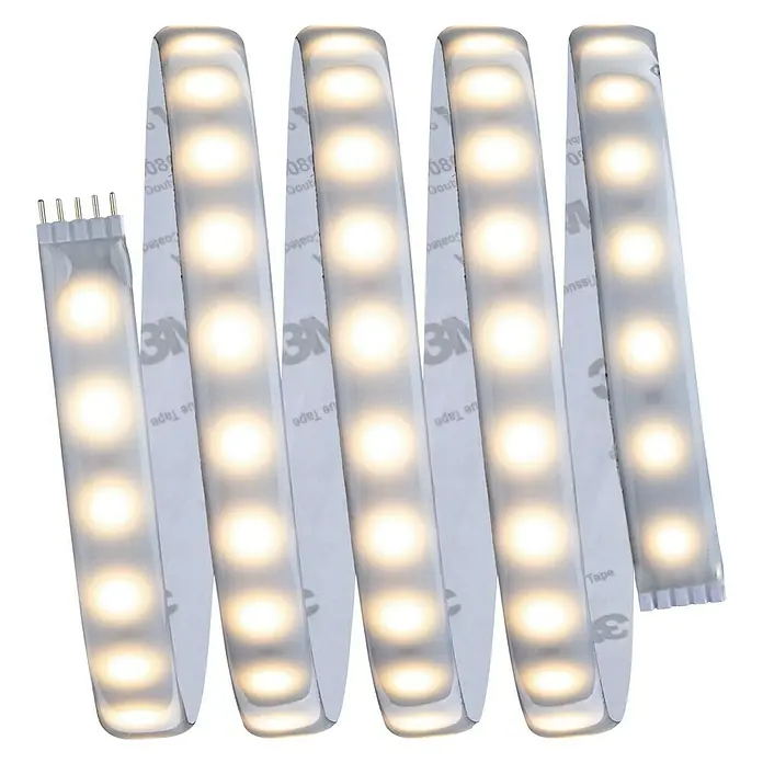 Paulmann MaxLED 500 LED-Band Function Tunable White Basisset - Länge: 1,5 m, Silber - LED-Streifen mit warmweißem Licht und Klebestreifen für einfache Installation, ideal für stimmungsvolle Beleuchtung.