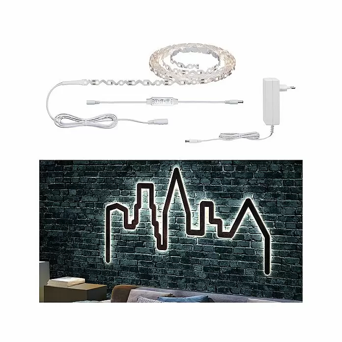 Paulmann LED-Band Function FlexLED - Länge: 5 m, Lichtfarbe: Warmweiß, 10,5 W - Stimmungsaufnahme