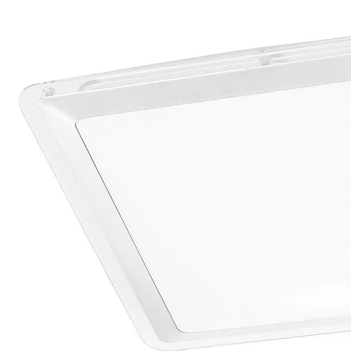 Paul Neuhaus LED-Deckenleuchte Labol - 12 W, L x B x H: 335 x 335 x 100 mm, Opal, Nickel, Warmweiß - Weißes rechteckiges Lichtpaneel oder Diffusor mit leicht erhöhter Kante aus Acryl oder Kunststoff.