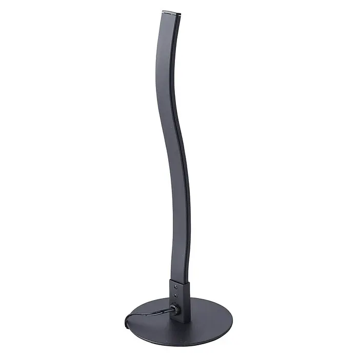 Just Light LED-Tischleuchte Wave - 3 W - Schwarze Stehlampe mit geschwungenem Design, ideal für moderne Innenräume. Elegantes Lichtelement für Wohn- oder Arbeitszimmer.