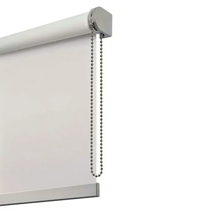 Estor enrollable Calm - An x Al: 80 x 180 cm, Blanco nieve, Unicolor - Estor enrollable con cadena: Elegante estor enrollable blanco con un práctico sistema de accionamiento por cadena para controlar la luz.