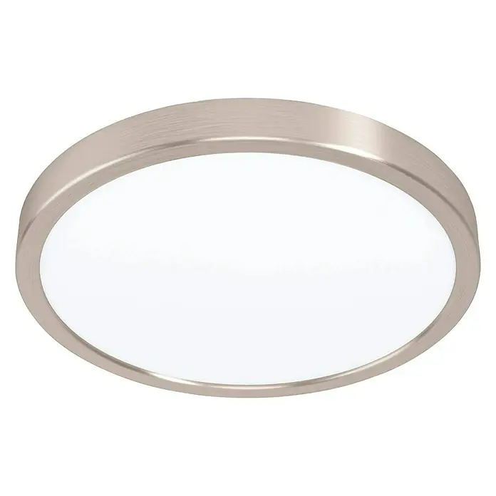 Eglo Fueva 5 LED-Deckenleuchte rund - Ø x H: 28,5 x 2,8 cm, 20 W, Stahl, Neutralweiß - Deckenleuchte mit runder Form und gebürstetem Nickel-Finish. Ideal für moderne Wohnräume und energiesparende Beleuchtung.