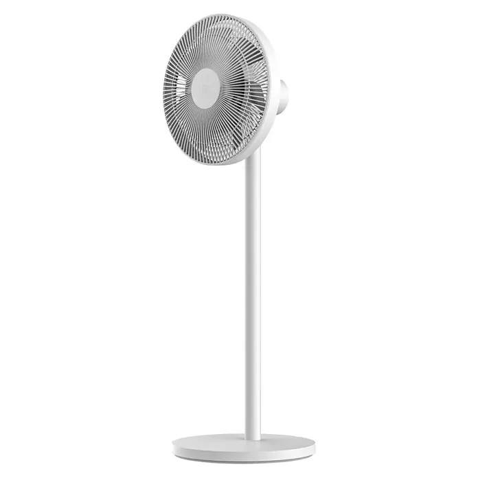 Xiaomi Ventilador de pie Smart Fan 2 - Blanco, 35,5 cm, 1.000 mm - Primer plano de un ventilador blanco de pie, que destaca su diseño moderno y su eficiente capacidad de circulación de aire.