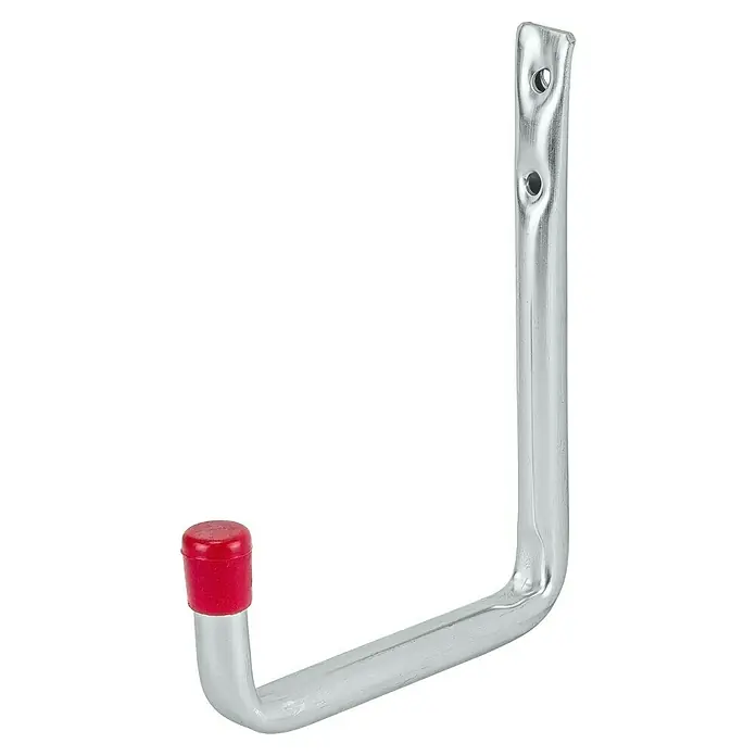 Stabilit Wandhaken - 25 x 29,2 cm, Belastbarkeit: 15 kg, Durchmesser: 18 mm - Wandhaken aus Metall mit roter Schutzkappe. Ideal zur Aufbewahrung von Werkzeugen und Gegenständen in Garage oder Werkstatt.