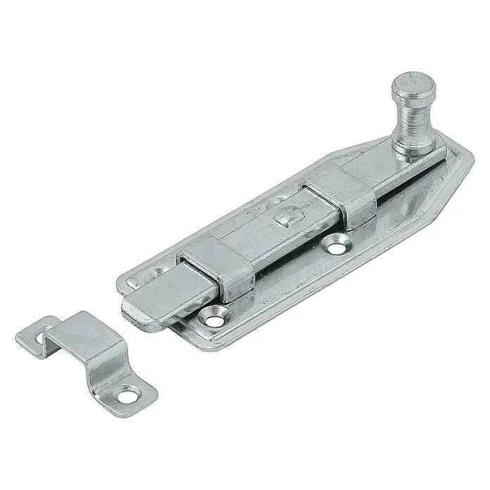 Vormann Fensterriegel - L x B: 110 x 35 mm - Ein silberfarbiger Schubriegel mit Riegelöse, der für die sichere Verriegelung von Türen und Toren geeignet ist. Ideal für den Innen- und Außenbereich.