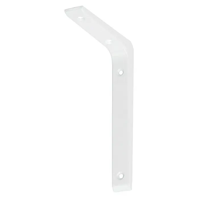 Stabilit Escuadra de pared - 150 x 20 x 200 mm, Carga soportada: 75 kg, Aluminio moldeado, Blanco - Soporte de estante blanco para el montaje de estantes. Ángulo robusto con orificios para una fácil instalación. Ideal para estanterías de pared.