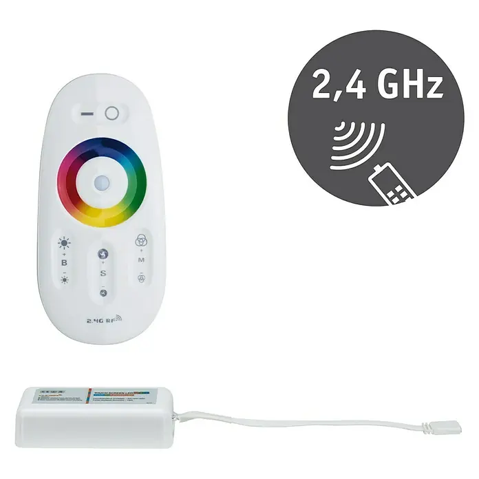 Paulmann MaxLED Controller Function MaxLED - B x H: 110 x 20 mm, Weiß - LED-Controller-Set mit Touchscreen-Fernbedienung zur einfachen Steuerung von LED-Beleuchtungssystemen mit 2,4 GHz Funktechnologie.