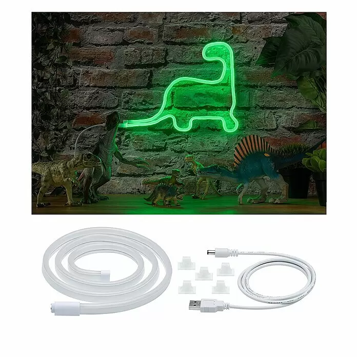 Paulmann LED-Band Neon Colorflex USB Strip - Länge: 1 m, Lichtfarbe: Grün - Stimmungsaufnahme
