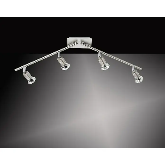 Tween Light Estima LED-Wandstrahler - 12 W, L x B x H: 80 x 74 x 16 cm, Stahl, Warmweiß, 4 Stk. - Deckenleuchte mit vier Strahlern auf Schienen für eine flexible Beleuchtung im Raum. Die Strahler sind aus Chrom gefertigt.