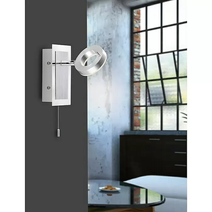 Paul Neuhaus Sileda LED-Deckenstrahler - 6 W, L x B x H: 16,5 x 14 x 20 cm, Aluminium matt, Warmweiß, Anzahl Leuchtmittel: 1 Stk. - Stimmungsaufnahme