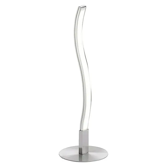 Just Light Wave LED-Tischleuchte - 3 W, L x B x H: 10 x 10 x 30 cm, Stahl, Warmweiß - Elegante LED-Tischleuchte mit geschwungenem Design und edlem Metallfuß für stimmungsvolle Beleuchtung im Wohnbereich.