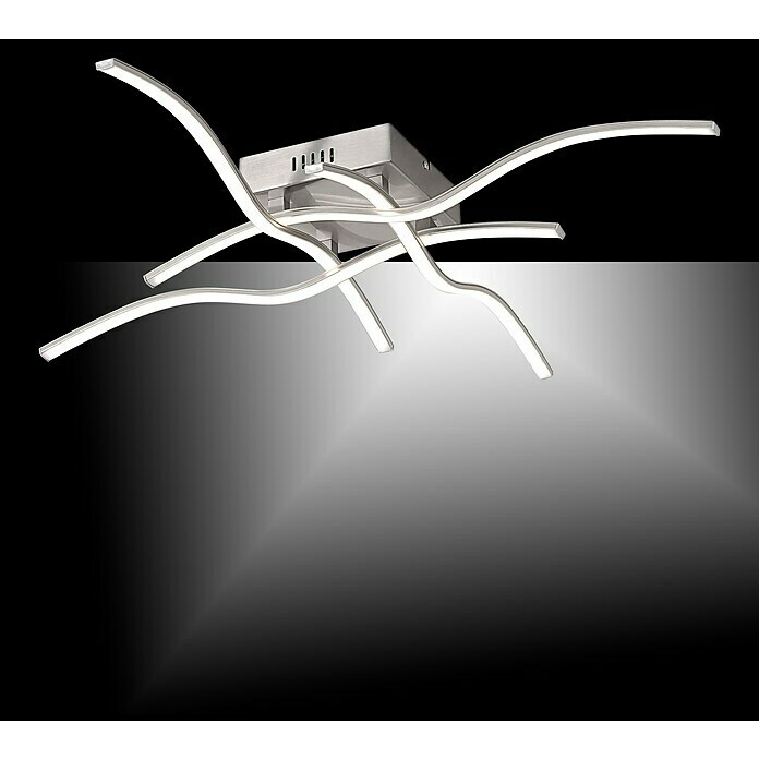 LeuchtenDirekt Wave LED stropna svjetiljka (S 4 žarulje, 4 x 7,2 W, Topla bijela, 78 x 78 cm)