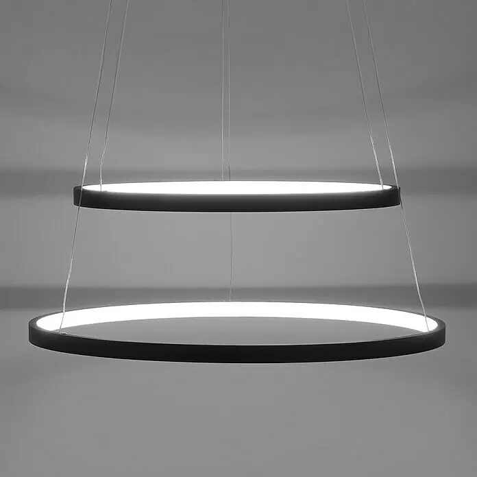 Just Light LED-Pendelleuchte rund Circle - L x B x H: 50 x 50 x 120 cm - Stimmungsaufnahme