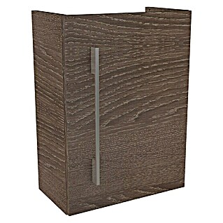 Camargue Stella Mini Waschtischunterschrank (44 x 24,3 x 60 cm, Mit Beleuchtung, Eiche Maron, Matt)