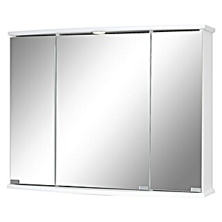 Riva Armario con espejo LED Rally (An x Al: 82 x 63,4 cm, Madera, Blanco)
