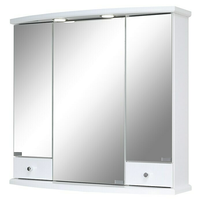 H: Weiß) Dakota LED-Spiegelschrank Spanplatte, cm, Riva (B Beleuchtung, 71,8 x 77,7 x | BAUHAUS Mit