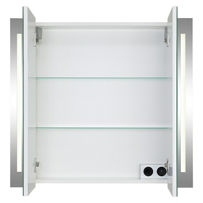 Riva LED-Spiegelschrank HydraB x H: 80 x 75,2 cm, Mit Beleuchtung, Spanplatte, Weiß Front View