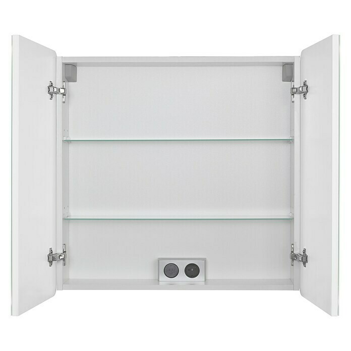 Riva LED-Spiegelschrank LucianaB x H: 72 x 69,6 cm, Mit Beleuchtung, Spanplatte, Weiß Front View