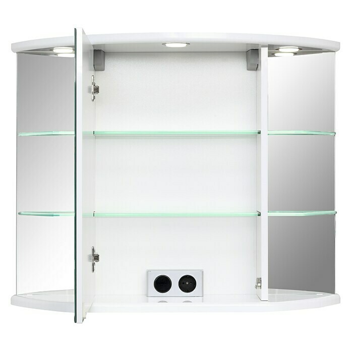 Riva LED-Spiegelschrank CoronaB x H: 81,8 x 64,8 cm, Mit Beleuchtung, Weiß Front View