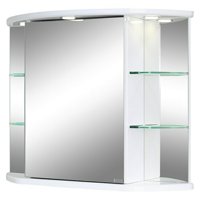Riva LED-Spiegelschrank Corona (B x H: 81,8 x 64,8 cm, Mit Beleuchtung, Weiß)  | BAUHAUS
