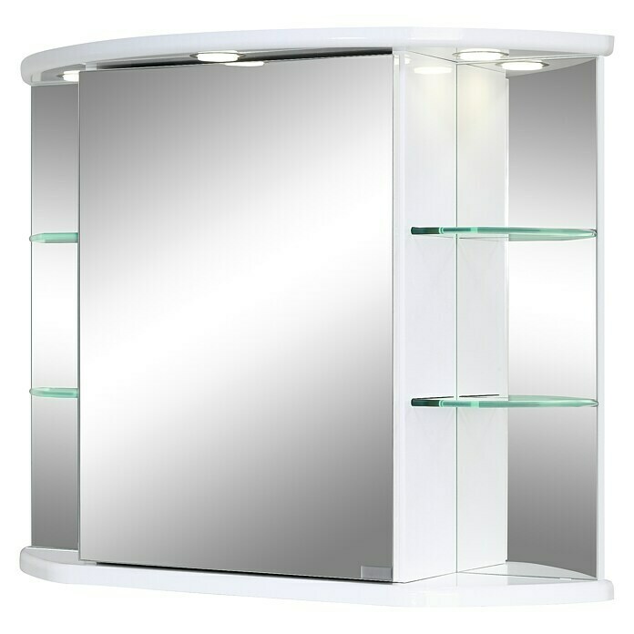 Riva LED-Spiegelschrank CoronaB x H: 81,8 x 64,8 cm, Mit Beleuchtung, Weiß Front View