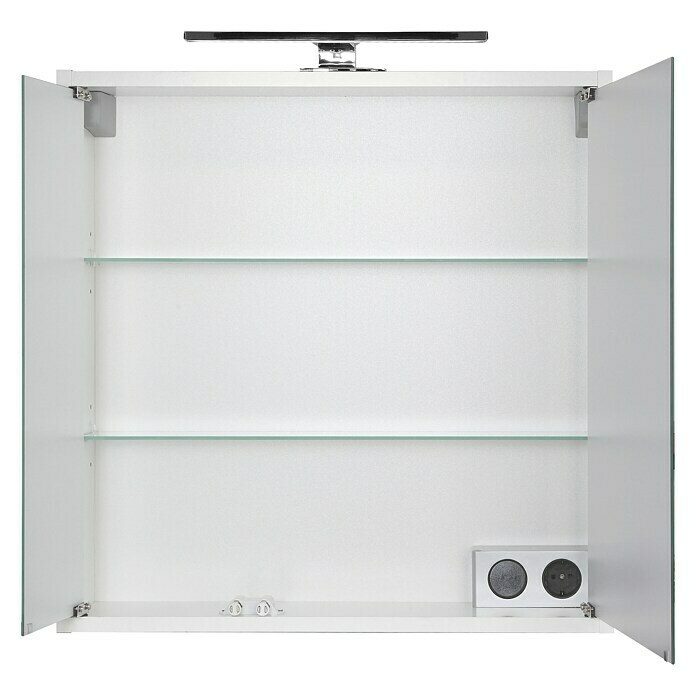 Riva LED-Spiegelschrank FloraB x H: 60 x 60 cm, Mit Beleuchtung, Spanplatte, Weiß Front View