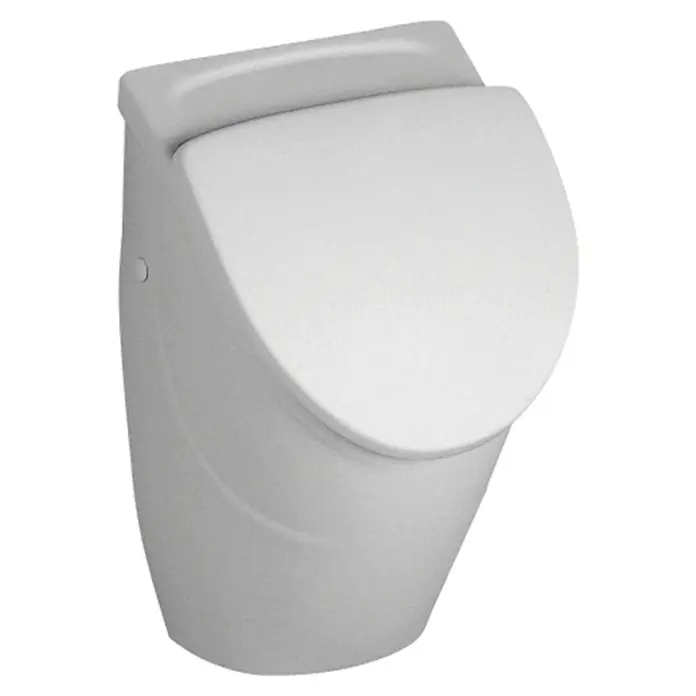 Villeroy & Boch O.novo Urinaldeckel - Kunststoff, Weiß, Passend für: Villeroy & Boch O.novo Urinale - Das Bild zeigt ein modernes, weißes Urinal für den Sanitärbereich mit einem abgerundeten Design und einer glatten Oberfläche.