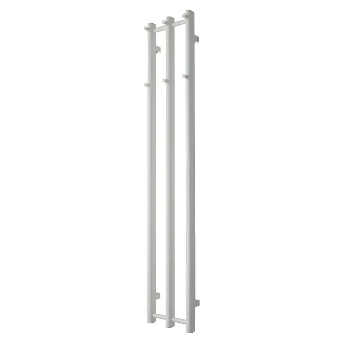 TVS Design Badheizkörper Vino 3 - B x H: 250 x 1.400 mm, Wärmeleistung bei Vorlauftemperatur von 75 °C (D: 50): 159 W, Weiß - Weißer Handtuchwärmer mit drei vertikalen Heizrohren und horizontalen Verbindungen, modernes Design für Badezimmer.