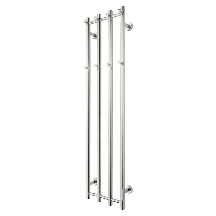 TVS Design Elektro-Badheizkörper Eldo 4 - B x H: 350 x 1.400 mm, Mit Thermostat und Timer, Edelstahl - Handtuchwärmer aus Edelstahl mit vier Stangen und Wandhalterung. Das moderne Design sorgt für warme Handtücher und ein stilvolles Badezimmer.