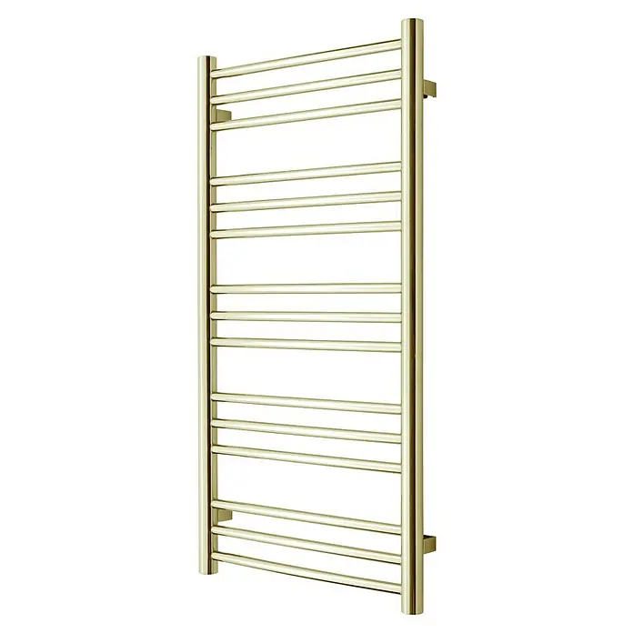 TVS Design Badheizkörper Plus - B x H: 50 x 99 cm - Handtuchwärmer aus poliertem Gold. Der stilvolle, elegante Handtuchwärmer für ein luxuriöses Badezimmerambiente sorgt für warme, flauschige Handtücher.