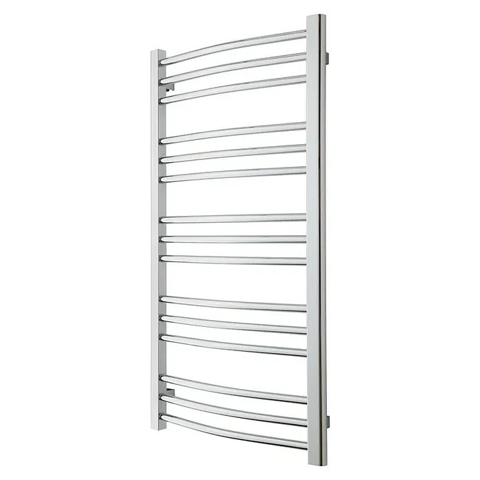 TVS Design Badheizkörper Nemo 15-500 - B x H: 510 x 990 mm, Wärmeleistung bei Vorlauftemperatur von 75 °C (D: 50): 132 W, Chrom - Stilvoller Handtuchwärmer: Verchromter Heizkörper mit gebogenen Sprossen für ein luxuriöses Badezimmerambiente und warme Handtücher.