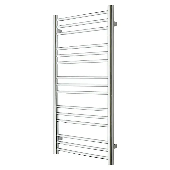 TVS Design Badheizkörper Pivo 15-500 - B x H: 500 x 990 mm, Wärmeleistung bei Vorlauftemperatur von 75 °C (D: 50): 131 W, Chrom - Eleganter, verchromter Handtuchwärmer mit mehreren horizontalen Stangen für ein modernes Badezimmerdesign. Ideal für warme Handtücher.