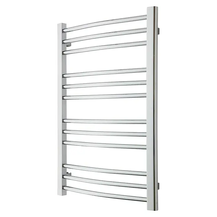 TVS Design Badheizkörper Nemo 12-600 - B x H: 610 x 785 mm, Wärmeleistung bei Vorlauftemperatur von 75 °C (D: 50): 122 W, Chrom - Handtuchwärmer mit horizontalen, gebogenen Stangen und glänzender Oberfläche. Ideal zum Trocknen und Wärmen von Handtüchern.