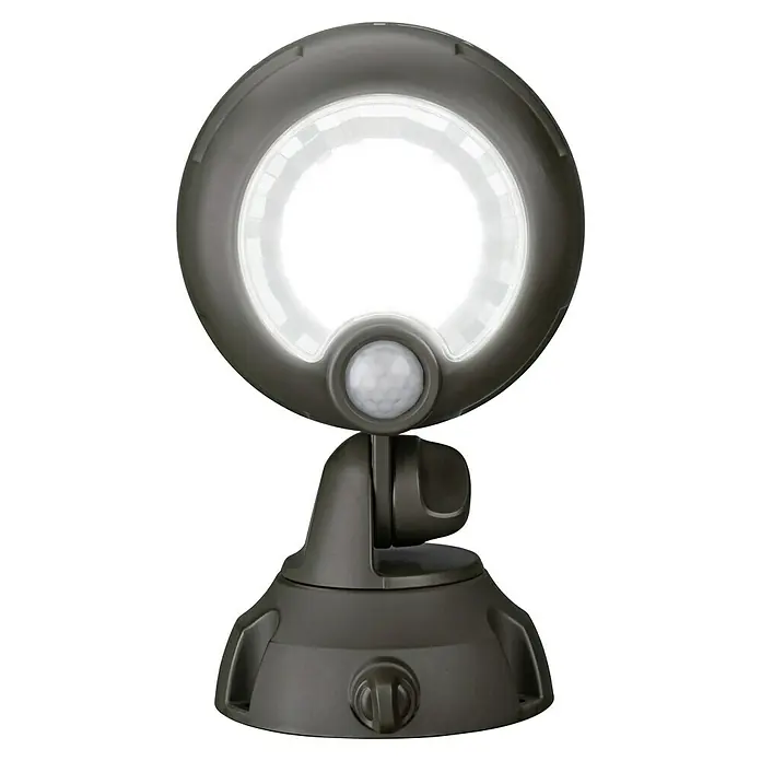 Mr. Beams LED-Strahler MB360XT - 200 lm, Braun - Nahaufnahme einer Outdoor-LED-Sicherheitsleuchte mit Bewegungssensor, ideal für Haus und Garten.