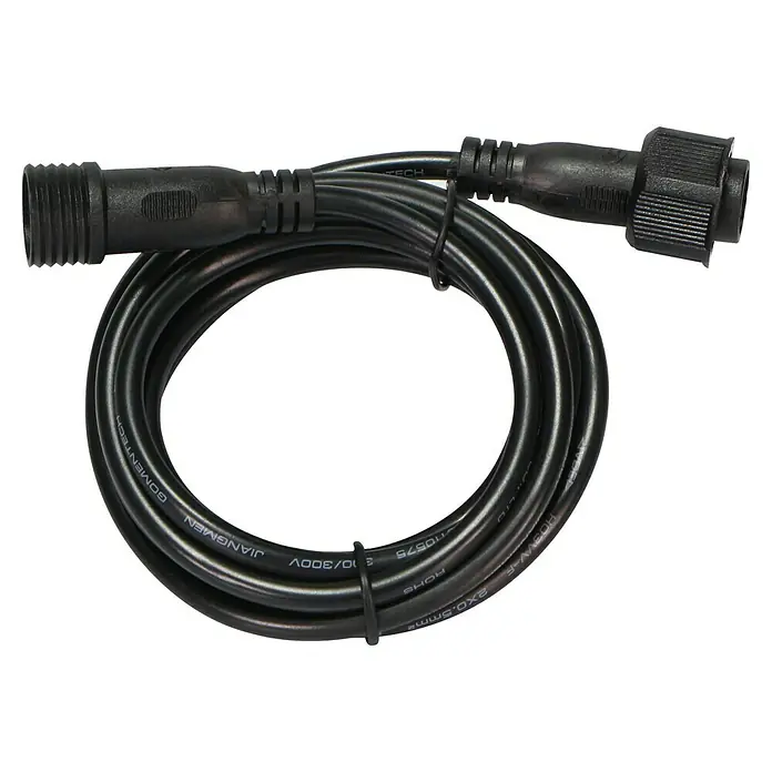 Panalight Alargo para panel solar - 2 m, Negro - Cable de extensión negro con conectores impermeables, ideal para uso en exteriores. Diseño robusto para conexiones fiables.