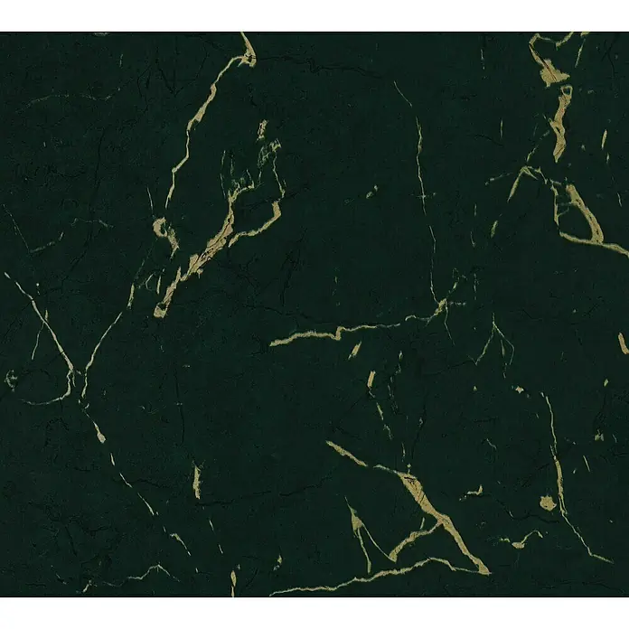 A.S. Création Metropolitan Stories II Vliestapete Marmor - Grün/Gold, Steinoptik, 10,05 x 0,53 m - Dunkelgrüner Marmor mit goldenen Adern für einen eleganten Look, perfekt für Arbeitsplatten oder Akzentwände.