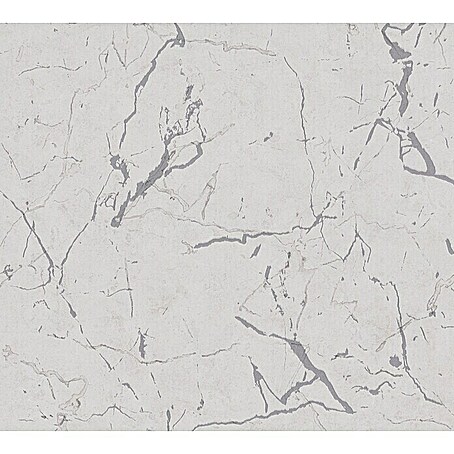 AS Creation Metropolitan Stories II Vliestapete Marmor (Weiß/Silber, Steinoptik, 10,05 x 0,53 m)
