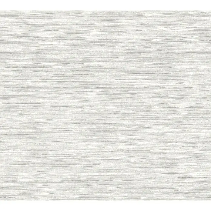 A.S. Création Metropolitan Stories II Vliestapete Uniquer - Weiß, Uni, 10,05 x 0,53 m - Nahaufnahme eines strukturierten, cremefarbenen Papiers mit feinen horizontalen Linien, ideal für Hintergründe oder Texturen.