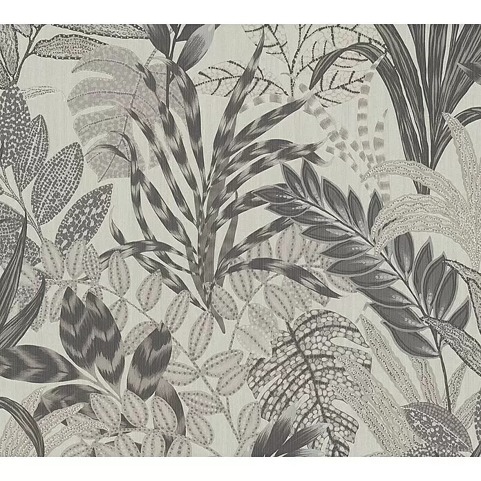 A.S. Création Metropolitan Stories II Vliestapete Blätter - Grau, Floral, 10,05 x 0,53 m - Detailaufnahme