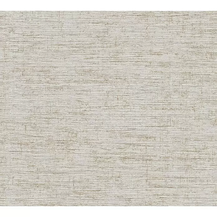 A.S. Création Metropolitan Stories II Vliestapete Uniquer - Creme/Gold, Uni, 10,05 x 0,53 m - Hellbeige strukturierte Oberfläche mit ausgeprägten horizontalen Linien und dezenten Abnutzungsspuren.