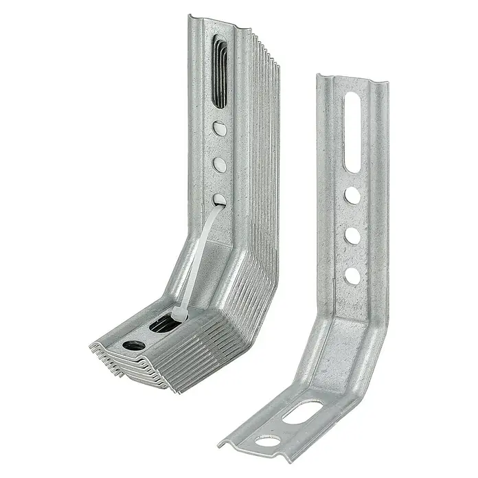 VerstellwinkelL x B x H: 160 x 70 x 30 mm, Gesamtstückzahl: 10 Stk., Verzinkt - Metallwinkel im Stapel und einzeln. Die Winkel sind silbern und haben Löcher zur Befestigung. Sie sind für den industriellen Gebrauch konzipiert.