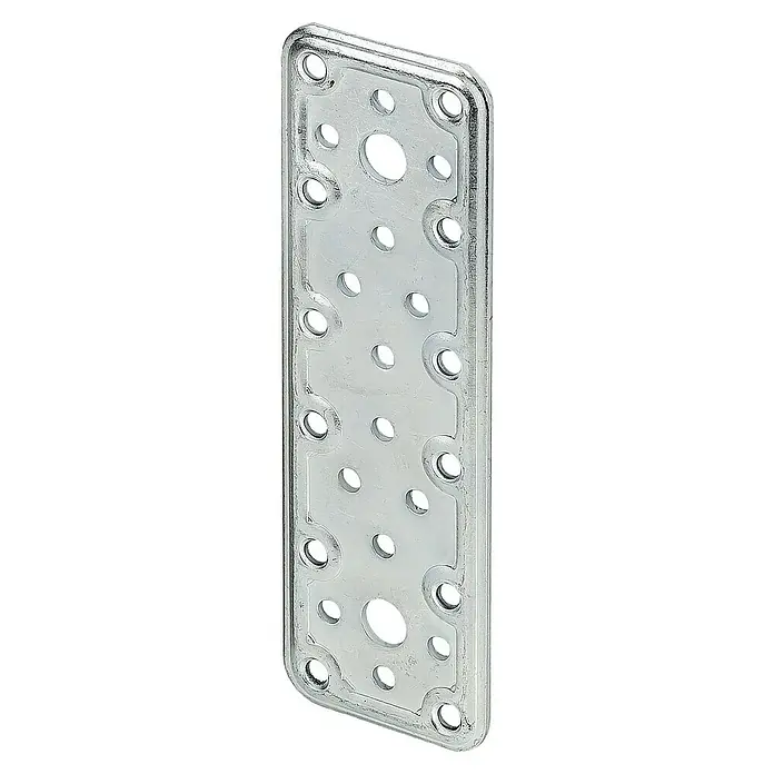 Stabilit Flachverbinder - L x B: 180 x 65 mm - Metallplatte mit mehreren Löchern. Ideal für den Einsatz in verschiedenen Anwendungen und Projekten.